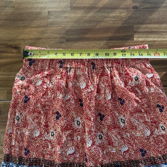Cabi Bella Batik Skirt Women's Sz S Elephant Print Boho Stretch Waist Pockets - Picture 8 of 9